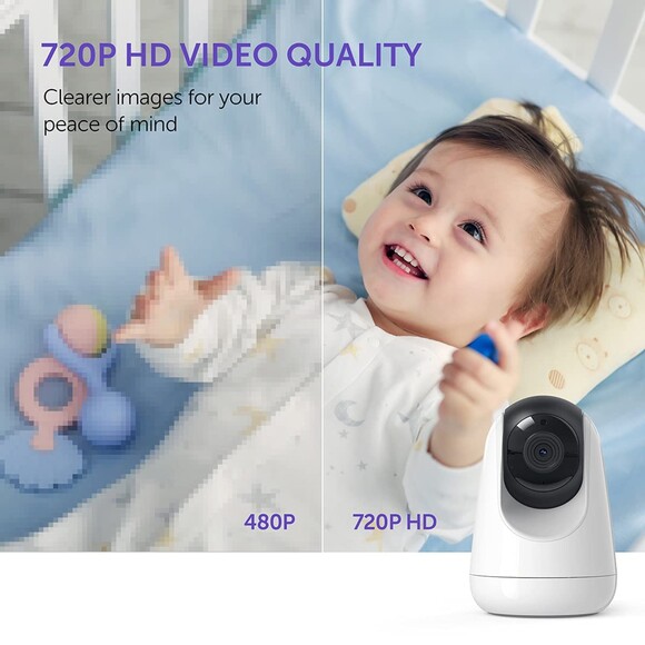 Hipp Baby Monitor, 5" 720P Video Baby Monitor with Pan-Tilt-Zoom Camera (1144) - Picture 3 of 8